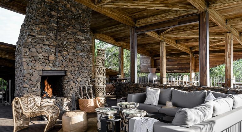 Singita Faru Faru Lodge Fire Place