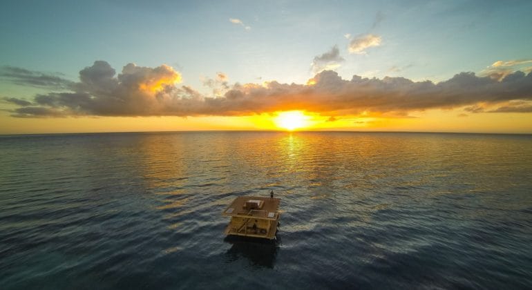 The Manta Underwater Room At Sunset