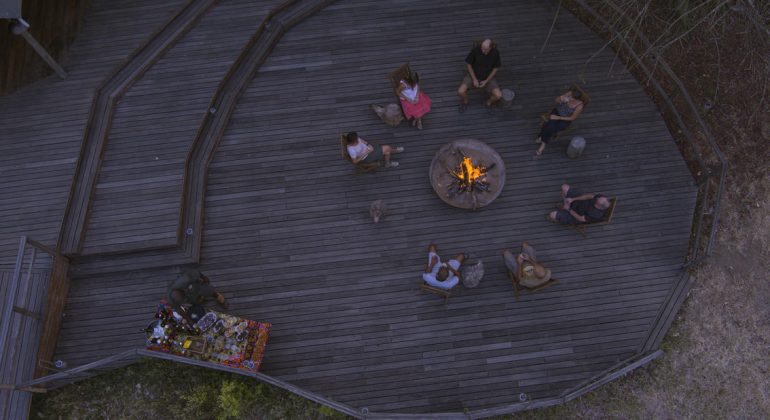 Muzimu Lodge Campfire Aerial View